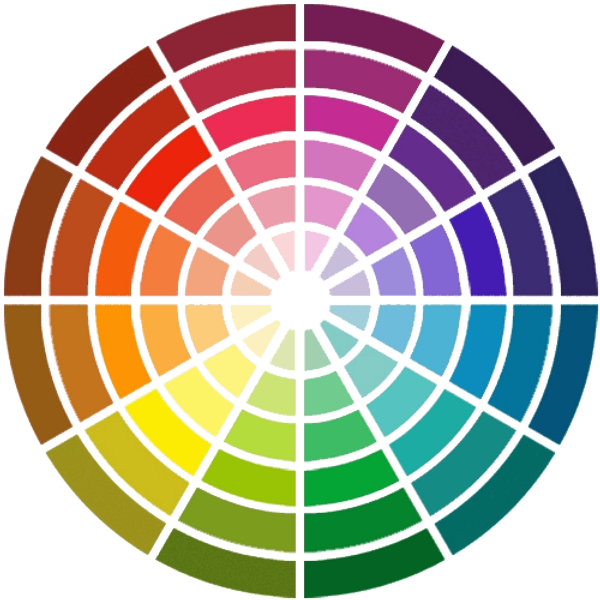 O círculo cromático é a base de todos os princípios de cores. Se cortarmos  ele ao meio, temos de um lado as quentes (amarelo, laranja e vermelho), e  as